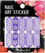Наклейки для дизайна ногтей Violetta с геометрическим узором и цветочными элементами.