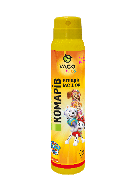 Аерозоль від комарів, кліщів та мошок VACO KIDS PAW PATROL для дітей від 2 років, 100 мл фото 1
