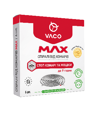 Спирали от комаров VACO MAX, 6 шт