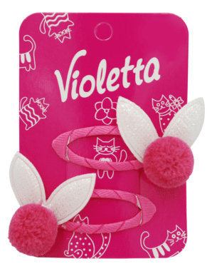 Заколки-хлопавки для волосся Violetta дитячі з милими блискучими вушками 2 штуки