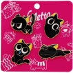Набор брошек-значков Violetta в виде милых черных котиков 4 штуки