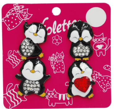 Набор брошь-значков Violetta в виде милых пингвинов 4 штуки