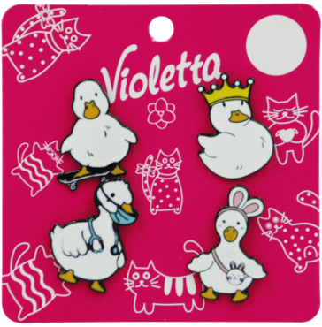 Набор брошек-значков Violetta в виде забавных утят 4 штуки