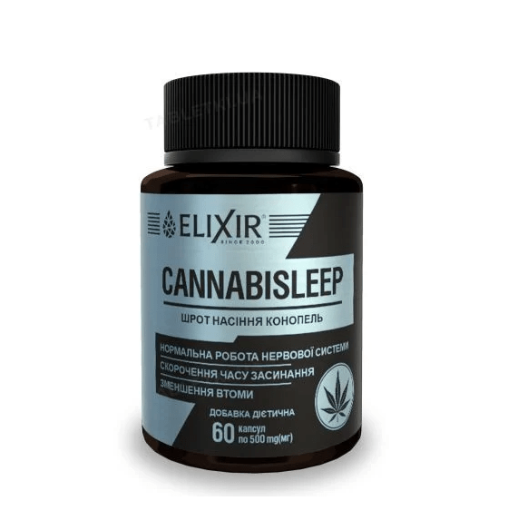Еліксир Cannabisleep Дієтична добавка, 500 мг капсули №60
