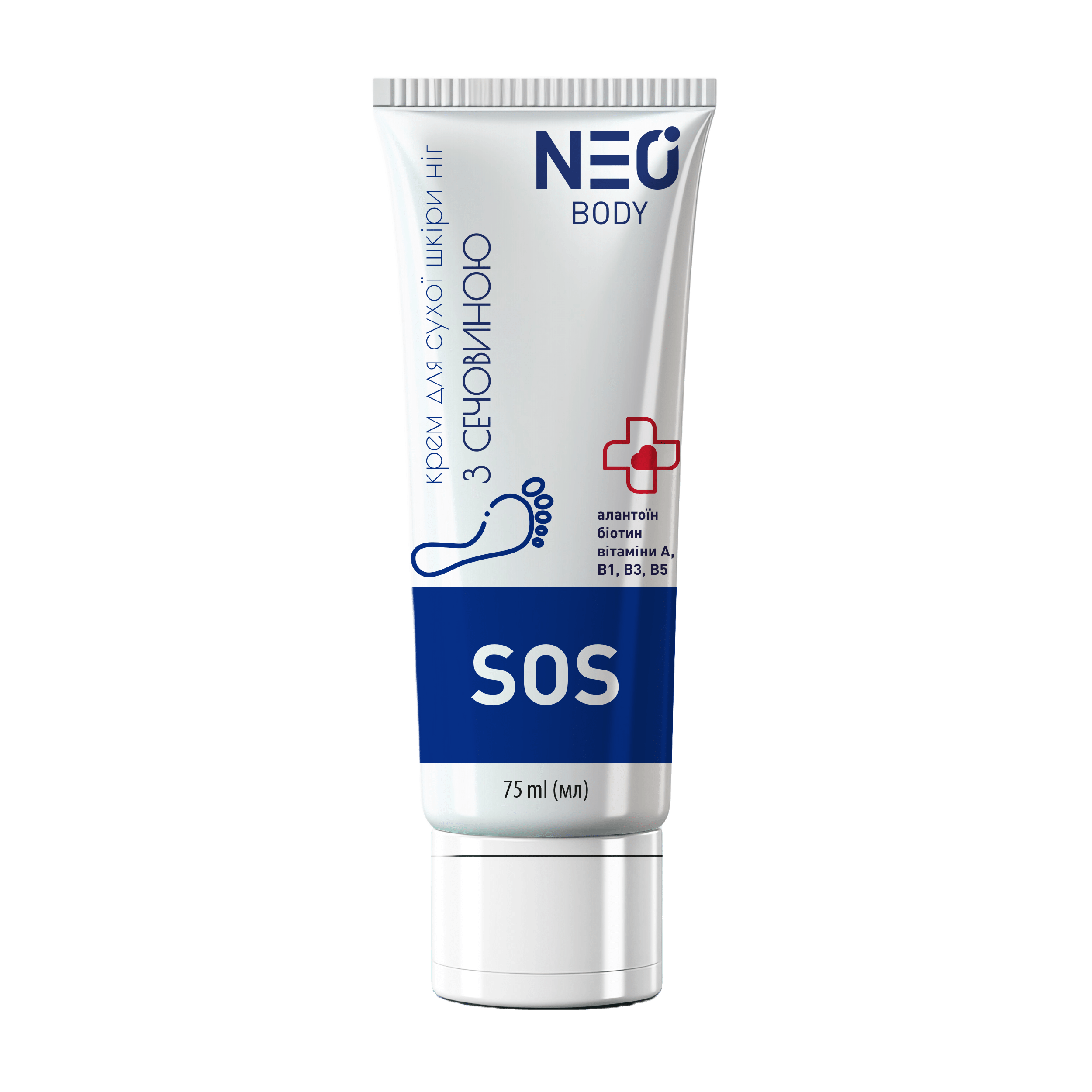 Крем для ніг NEO BODY SOS від тріщин з сечовиною, 75 мл