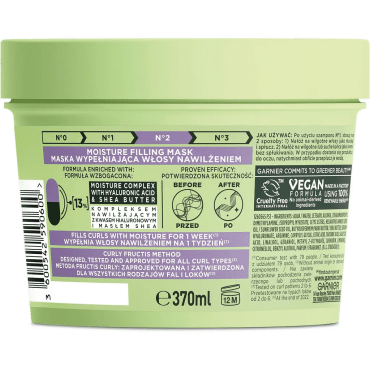 Зволожуюча маска Garnier Fructis Curls Method Mask для хвилястого та кучерявого волосся, 370 мл фото 1