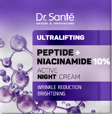 Крем для обличчя Dr.Sante активний нічний Пептид + Ніацинамід Ultralifting, 50мл
