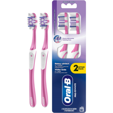Зубная щетка Oral-B Pro-3D White 40 средняя, 2 шт