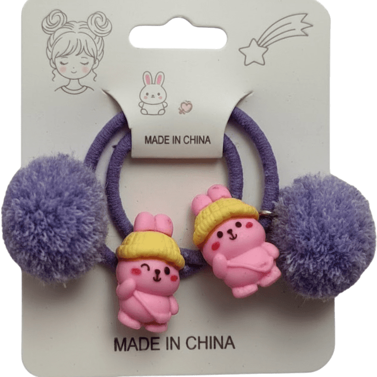 Резинки для волосся Violetta дитячі з прикрасою помпони 2 шт