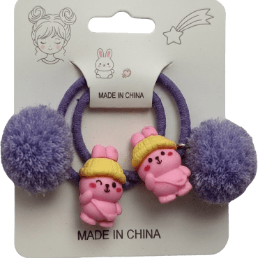 Резинки для волосся Violetta дитячі з прикрасою помпони 2 шт