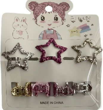 Набор для волос Violetta детский звезды (3 заколки-хлопушки + 4 крабика) 1 шт