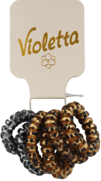 Резинки для волос Violetta спираль Леопардовый шик (CH-SPR-25-218) 6 шт.