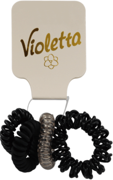 Резинки для волос Violetta спираль Черно-белая классика (CH-SPR-25-219) 4 шт.