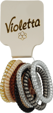 Резинки для волос Violetta спираль Нейтрально-металлический микс (CH-SPR-25-220) 9 шт.