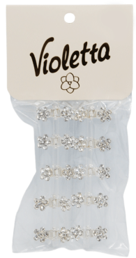 Крабики для волос Violetta металлические со стразами 10 шт