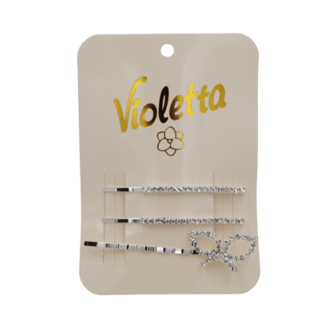 Невидимки для волос Violetta со стразами (CH-SPR-25-247) 3шт