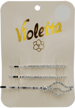 Невидимки для волосся Violetta зі стразами (CH-SPR-25-248) 3 шт