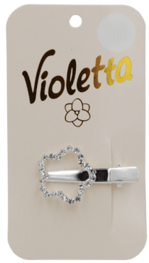 Зажим для волос Violetta в форме сердца со стразами 1 штука