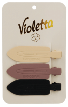 Зажимы для волос Violetta матовые 3 штуки