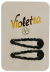 Заколки-хлопушки для волос Violetta черного цвета с глитером 2 штуки