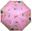 Зонтик детский SKY полуавтомат с ярким розовым куполом и веселым принтом Жираф и Радуга 1 шт
