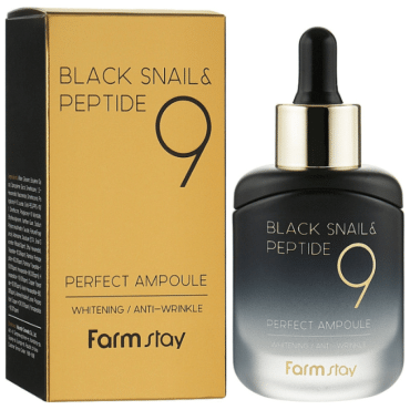 Сироватка для обличчя FarmStay освітлювальна проти зморщок Black Snail&Peptide 9 Perfect Ampoule, 35 мл
