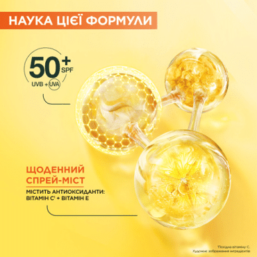 Спрей-міст сонцезахисний Garnier Ambre Solair з вітаміном С для сяяння шкіри обличчя SPF50+, 75мл фото 6