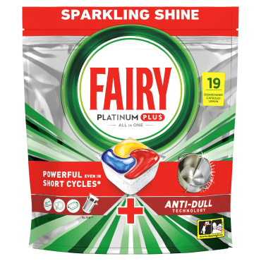 Fairy капсулы для посудомоечных машин Platinum Плюс Все в Одном Лимон, 19шт