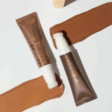 Жидкий бронзер Eveline со спонжем wonder match №02, 14 мл фото 3