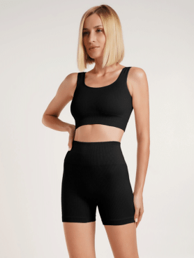 Шорты Giulia SHORTS RIB SHAPE, р. S/M, black фото 2