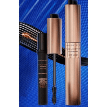 Тушь для ресниц футляр + тушь MF FALSE LASH EFFECT SUPREME RECHARGE футляр «эффект накладных ресниц» (001), черная