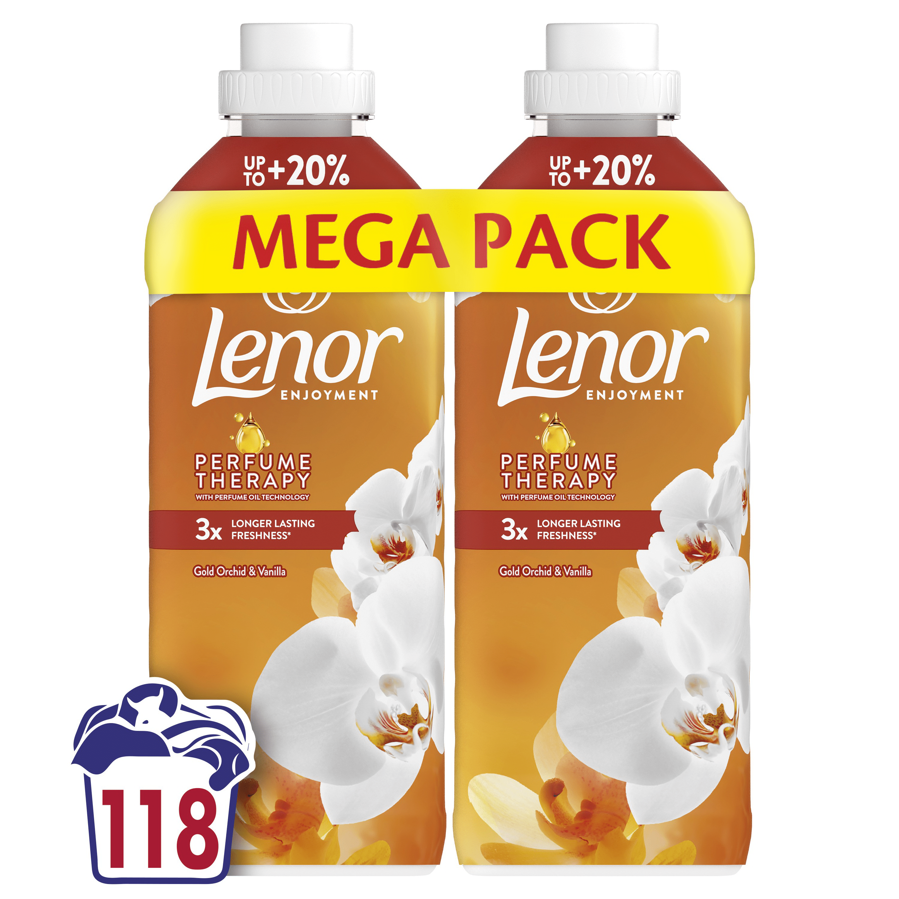 Кондиціонер для білизни Lenor Золота орхідея 118 циклів прання 2 шт. x 1.239 л