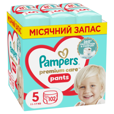 Підгузки-трусики Pampers Premium Care Pants Розмір 5 (11-17 кг) 102 шт