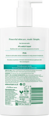 Средство для умывания с гамамалис Simple, цинком и AHA кислотами Active Skin Barrier Care, 240мл фото 1