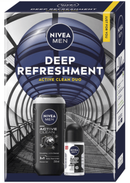 Набор Nivea Men Deep Refreshment (гель для душа 3 в 1, 250 мл + антиперспирант шариковый, 50 мл), 1 шт