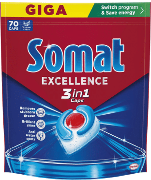 Капсули для посудомийної машини Somat Екселенс 3-в-1, 70 шт