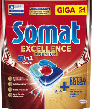 Капсули для посудомийної машини Somat Екселенс 5-в-1, 54 шт