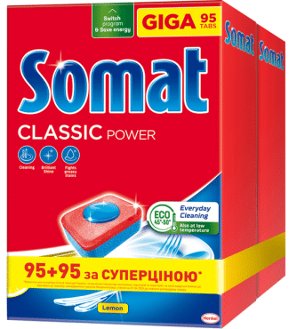 Таблетки для посудомоечной машины Somat Классик, 95 шт Duo