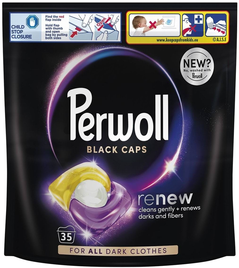 Капсули для прання Perwoll Renew Black для темних та чорних речей, 35 циклів прання, 35 шт.
