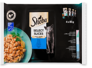 Корм для котов Sheba рыбное ассорти в соусе, набор 4х85 г, 340 г