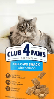 Ласощі для котів CLUB 4 PAWS подушечки з лососем, 60 г