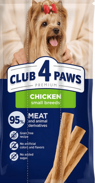 Лакомства для собак мелких пород CLUB 4 PAWS курица, 3шт х 12 г, 36 г