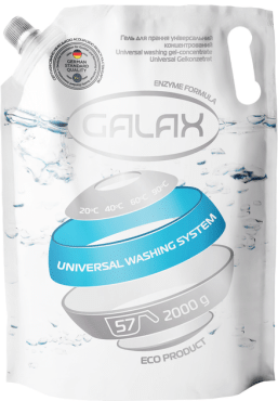 Гель для стирки универсальный концентрированный GALAX, 2000 г (DOYPACK)