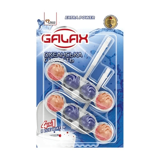 Чистящее средство Galax Extra power туалетный блок океанская свежесть 2 шт. x 55 г
