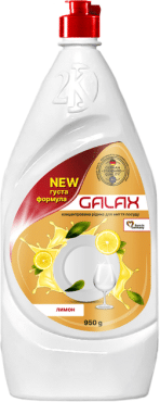 Концентрированная жидкость для мытья посуды GALAX Лимон 950 г