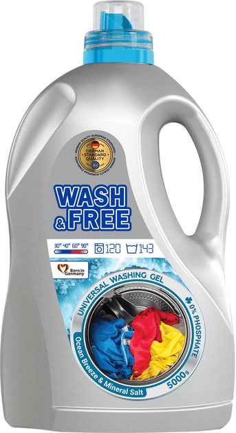 Гель для прання універсальний WASH&FREE "Морська свіжість з нотками мінеральної солі",