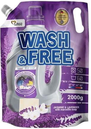 Гель для стирки универсальный WASH&FREE "Магия орхидей", 50 циклов стирки, 2 л.