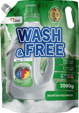 Гель для стирки универсальный WASH&FREE «Горная свежесть», 2000 г (DOYPACK)