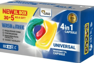 Капсулы для стирки Wash&Free Universal 30+5 шт