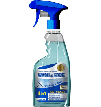 Средство для мытья стекла и зеркал WASH&FREE, 500мл